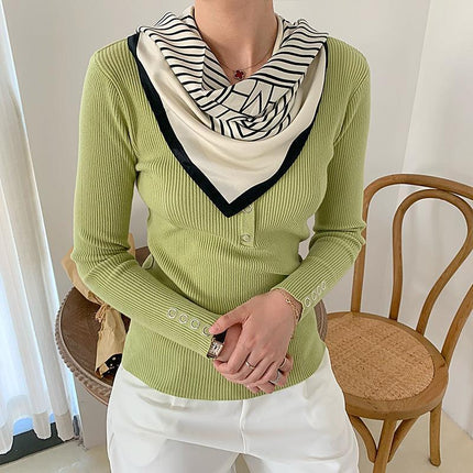 Square Silk Feel Satin Scarf Small Vintage Head Neck Hair Tie Band Women Elegant - Aimall