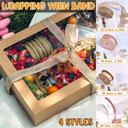 10PCS Bouquet Decor Wrapping Yarn Band Packaging Wave Organza Ribbon 9/10/45m - Aimall