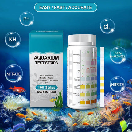 100pcs 7in1 Aquarium Test Strips Fish Tank Water Quality Testing Kit Hot Selling