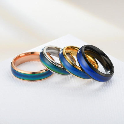 Size 6 Mood Sensing Color Changing Ring Temperature Control Thermochromic Rings - Aimall