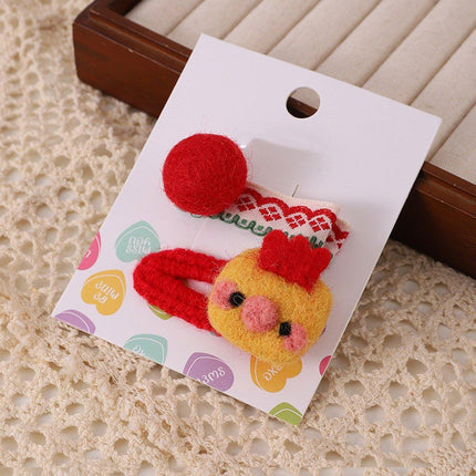 Cute Cartoon Cube Animal Hairpin Fall Winter Fashion Hair Accessories for Women