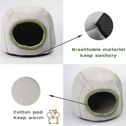 Soft Small Animal Guinea Pig Cozy Warm Pet Tent Hamster House Hideout Cave Bed - Aimall