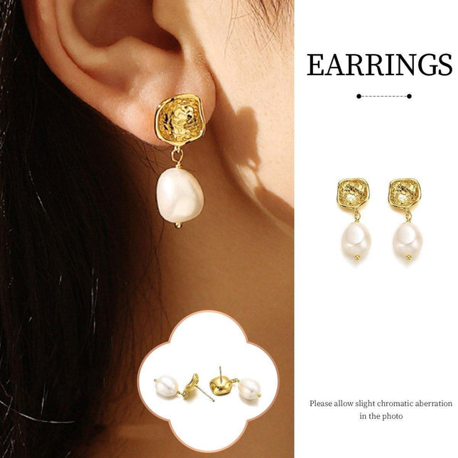 Elegant Baroque Earrings French Simple Fashion Jewelry for Women