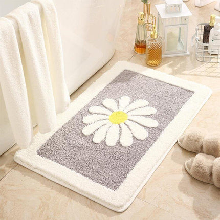 Non Slip Faux Cashmere Bath Mat Water Absorbent Floor Rug for Bathroom Doorway