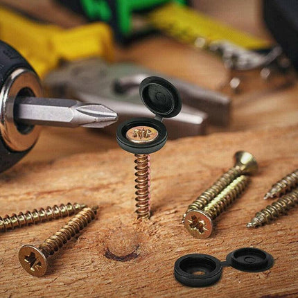 100/200X Plastic Screw Cover Caps Holes Cams Furniture Kitchen Button Nuts Bolts - Aimall