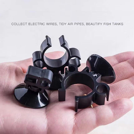 10X Double Clip Suction Cup Holder for Aquarium Tube and Rod Mounting Support