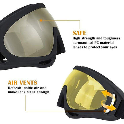 6PCS Tactical Motorcycle Goggles X400 Windproof Outdoor Riding Goggles Sports