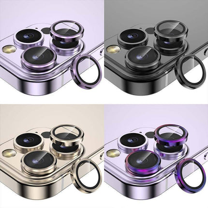 For iPhone 13/13 Mini Metal Camera Lens Glass Screen Protector - Aimall