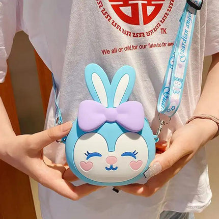 Kids Girls Cute Mini Crossbody Bag Silicone Coin Purse Shoulder Bag Wallets Gift - Aimall