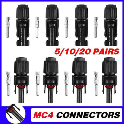 5~20PCS Connectors For IP67 MC4 Solar Panel 30A Line Plug Socket Male &amp; Female M - Aimall