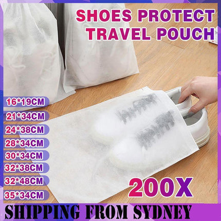 200PCS Drying Dispos Non-woven Storage Small White Shoe Protect Sun Bag Cover - Aimall