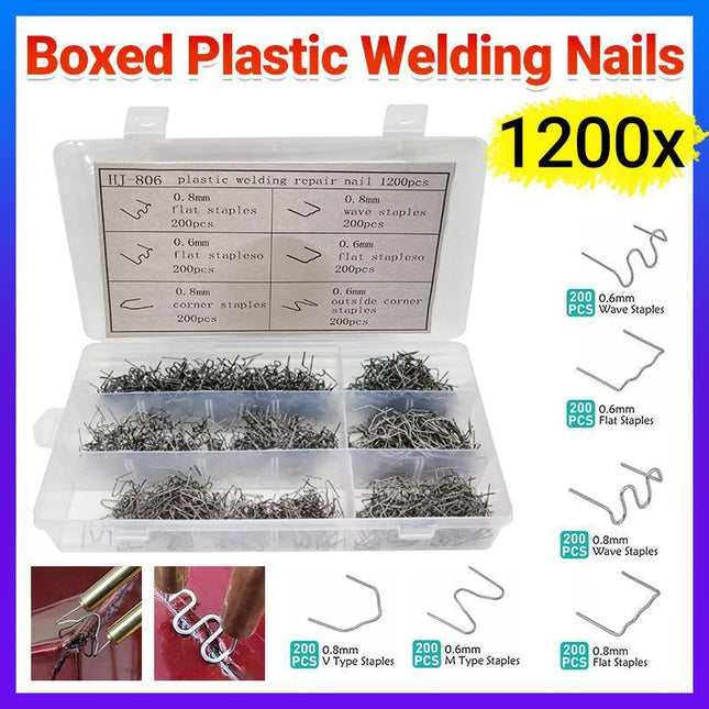 1200PCS Steel Hot Stapler Staples Repair Tools Kit For Plastic Welder Car Bumper - Aimall