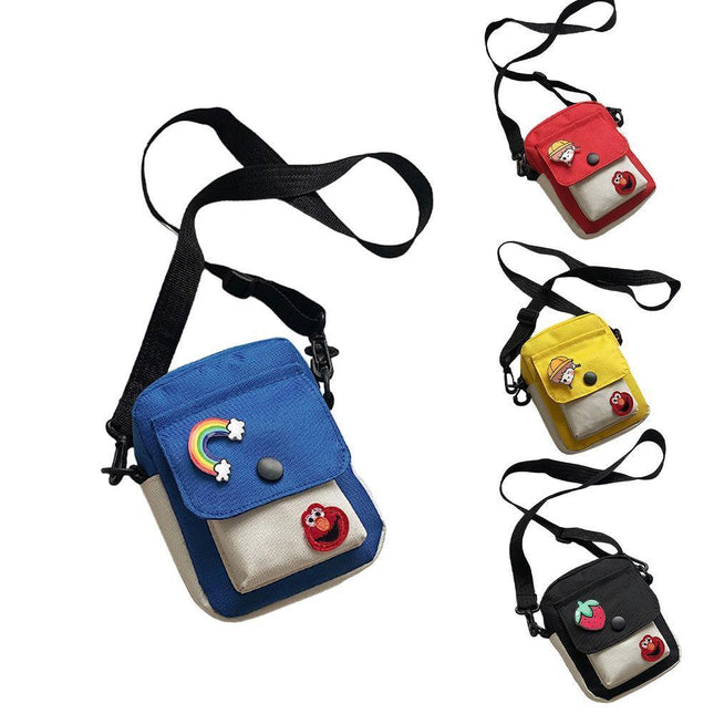Sesame Street Crossbody Bag Canvas Cartoon Satchel Student Shoulder