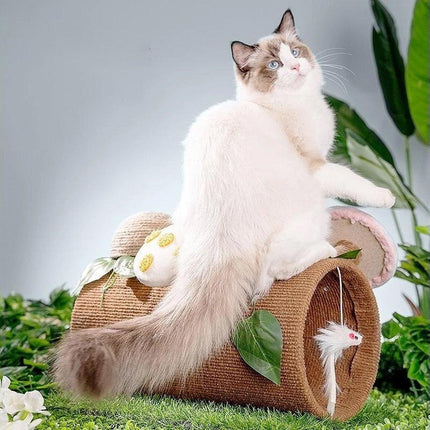 Multifunctional Cat Scratching Board Tree Pet Hut with Hole for Cats and Kittens