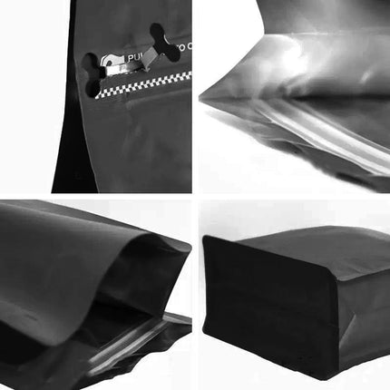 100 x STAND UP POUCHES MYLAR FOIL BAG HEAT SEAL FOOD GRADE ZIP LOCK BAG Black - Aimall