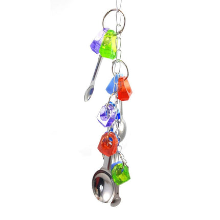 Parrot Chew Toys Spoon String Toys Bird Play Toy for Beak Exercise and Fun
