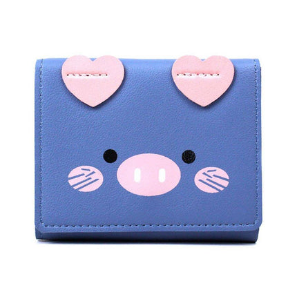 Womens Cute Cartoon Short Wallet Small Three Fold Multi Card Holder Wallet