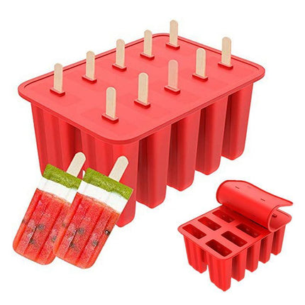 Silicone Ice Mould Cream Block Molds icy Pole Jelly Pop Popsicle Maker 10 Frozen - Aimall