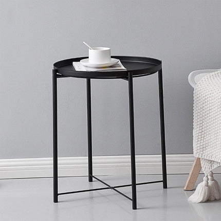 Small Coffee Table Simple Tray Mini Round Table Compact Side Table Living Room