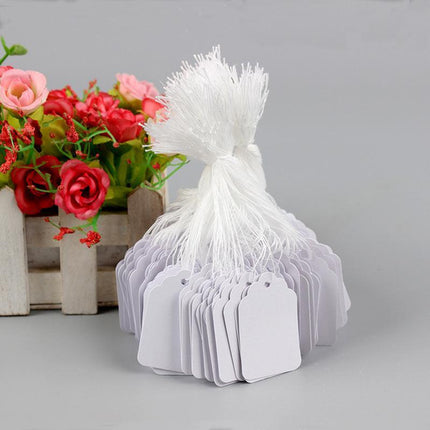 500PCS White Strung Tags Labels Retail Luggage Jewelry price tags with string - Aimall