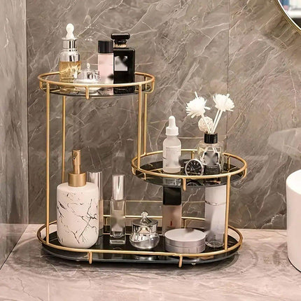Round Multi-Tier Metal Storage Rack for Bathroom Vanity Kitchen Storage Rack
