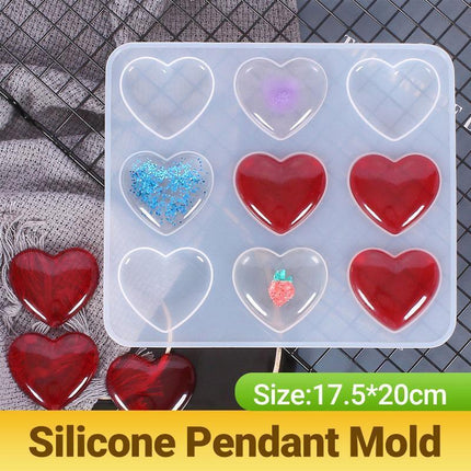 Heart Silicone Pendant Mold Necklace Jewelry Resin Mould Casting Craft DIY Tool - Aimall