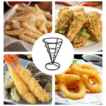 2X Snack Rack Fried Chicken Chip Cone Fryer French Fries Wire Oil Holder Basket