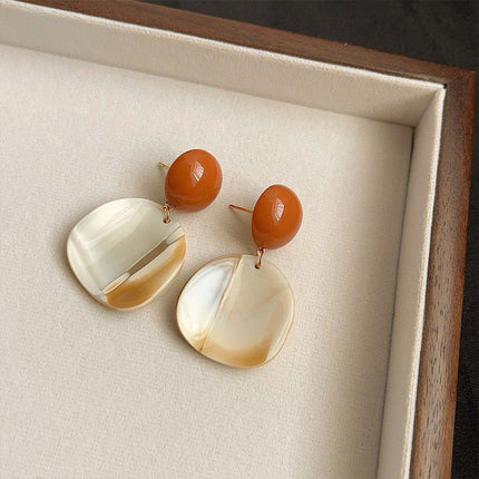 Elegant Vintage Mocha Latte Brown Dangle Earrings Women Girls Boho Fashion