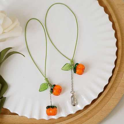 Accessories Bag Charm Key Chain Key Ring Car Keyring Ornament Persimmon Keychain - Aimall