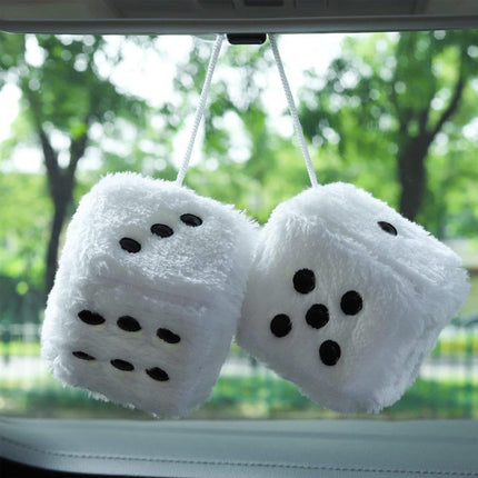 1pair Dice Plush Toy Cube Pendant Keychain Charm Cute Soft Accessory Gift