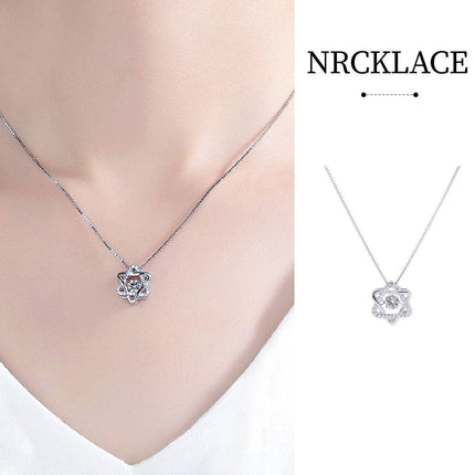 Luxury Six-Pointed Star Necklace for Women Beating Heart Clavicle Chain Girls