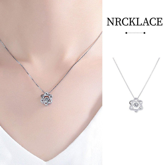 Luxury Six-Pointed Star Necklace for Women Beating Heart Clavicle Chain Girls