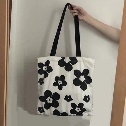 Canvas Shoulder Bag for Women Student Fashion All in One Shopping Tote Handbag