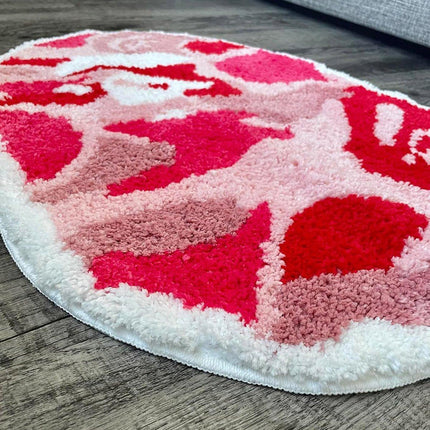 Mushroom Shaped Bathroom Mat Absorbent Non Slip Cartoon Rug Soft Mat