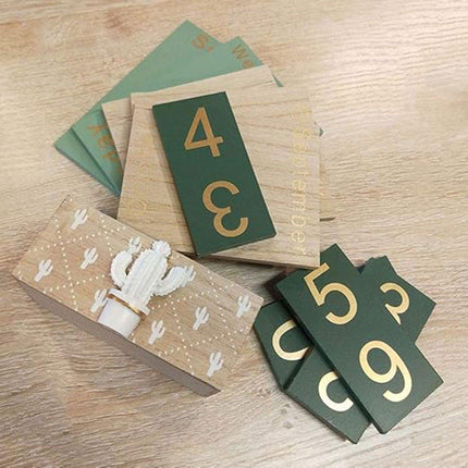 Rustic Wooden Perpetual Desk Calendar DIY Block Calendar Office Desktop Decor