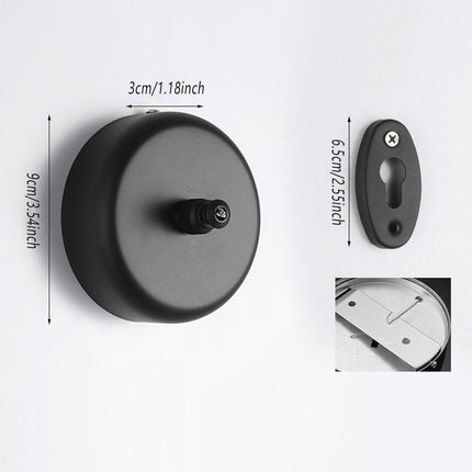 Black Round Wall Mounted Retractable Clothesline for Bathroom Balcony Hotel Use
