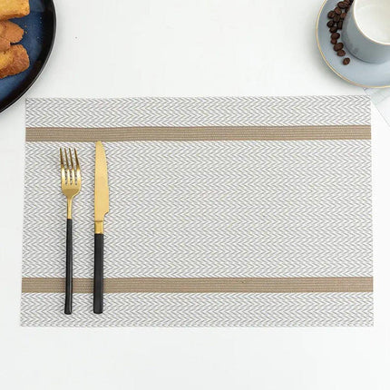 4X Anti-Slip Woven Placemat Waterproof Oil-proof Placemat Heat Resistant PVC Mat