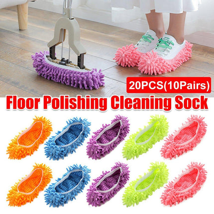 10pairs Washable Floor Cleaning Mop Shoes Removable Slipper Covers for Mopping