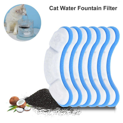 6PCS Cat Water Fountain Activated Carbon Replacement Filter for Pet Dog Drinking