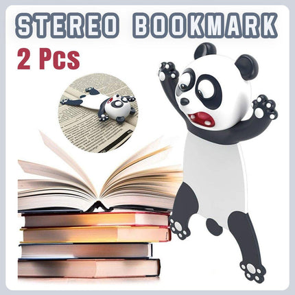 2pcs Cute 3D Panda Bookmarks Creative Animal Bookmarks for Reading Lovers