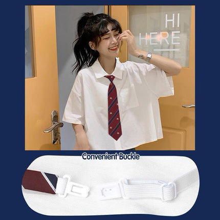 Student Lazy Tie Women Necktie Fashionable Uniform School Style Japanese JK Tie - Aimall