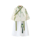 Autumn Boys Two-Piece Tang Suit Set Chinese Style Green Hanfu Cardigan Outfit