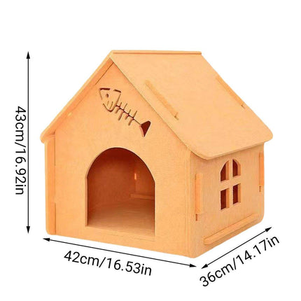 Cats Nest Scratch Resistant Semi Enclosed Felt Cat House Removable Comfortable