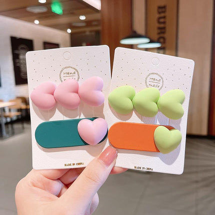 2X Sweet Candy Color Cute Korean Style Hair Clip BB Clip Female Hairpin Headwear - Aimall