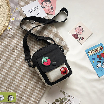 Sesame Street Crossbody Bag Canvas Cartoon Satchel Student Shoulder