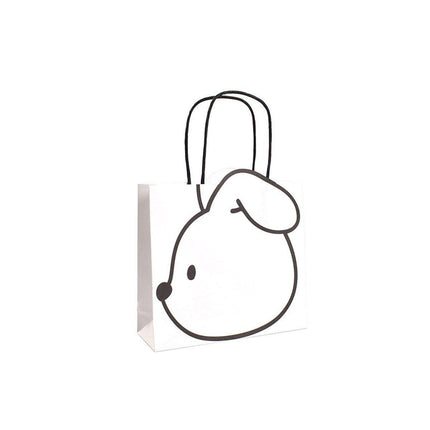 50pcs Black and White Cartoon Rabbit Paper Bags Simple Gift Packaging Set
