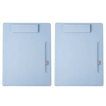 2pcs Leather Clipboard Conference File Holder Hotel Menu Pad Durable Board Clip