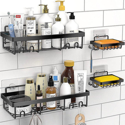 Perforation Free Bathroom Shelf Space Saving Storage Rack Organizer for Home Use