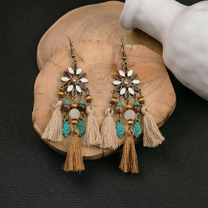 Chic Bohemian Dreamcatcher Tassel Earrings Geometric Design Women Jewelry