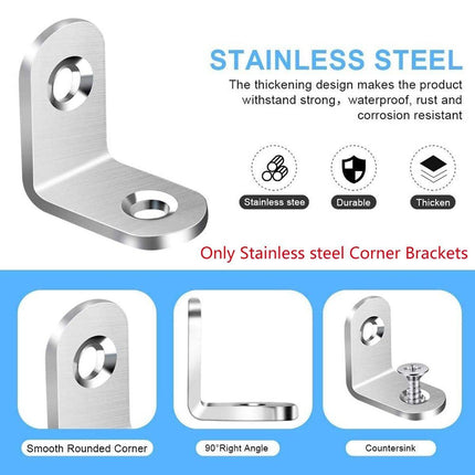 10pcs 90-degree L Type Angle Brackets Right Angle Fixed Support Furniture Connector